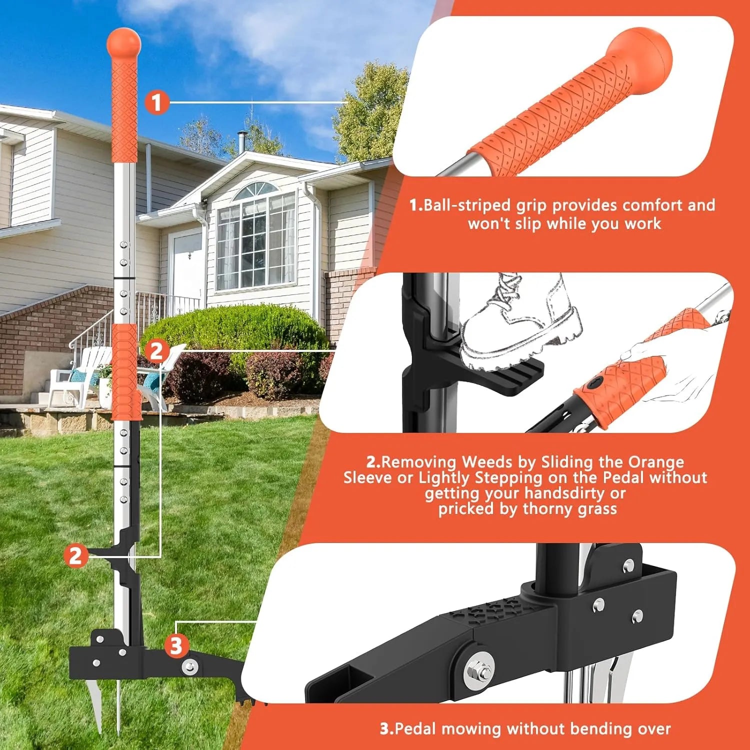 Dual-spring lawn aerator in use on grass